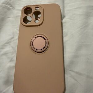Beige Phone Case with Ring Holder I Phone 15 Pro Max